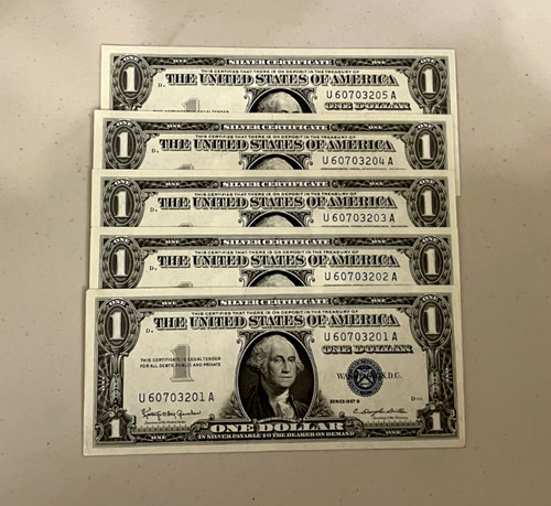 One consecutive 1957 dollar - one,