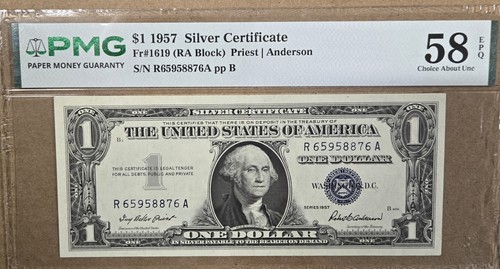 1957 silver certificate pmg - $1,